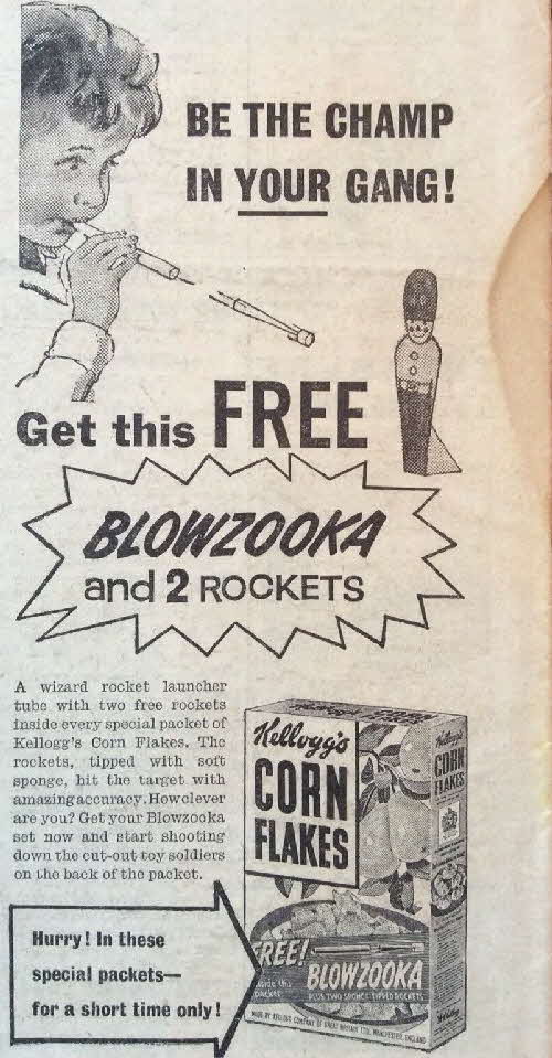 1957 Cornflakes Blowzooka ad