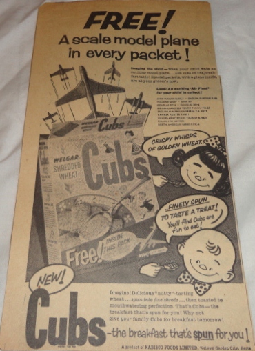 1957 Cubs Scale Model plane (betr)