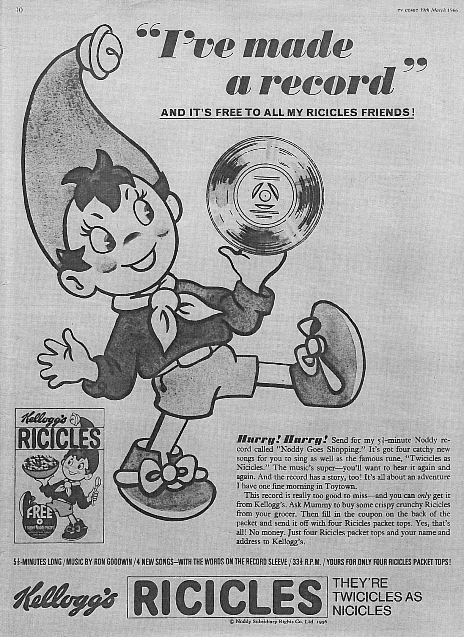 1966 Ricicles Noddy Record
