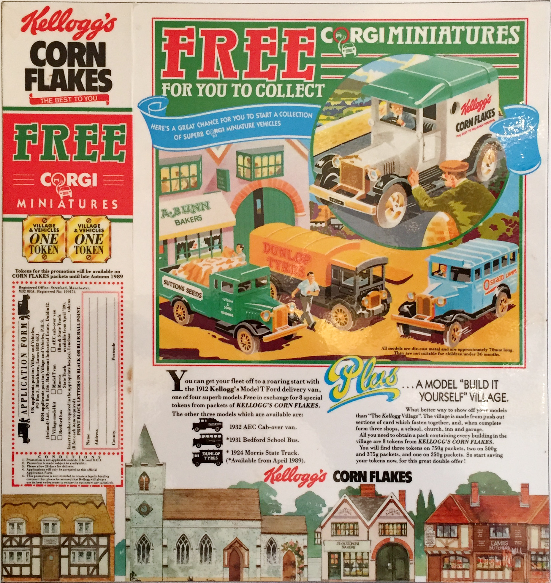 1989 Cornflakes Village Corgi Minitures collection 1st issue