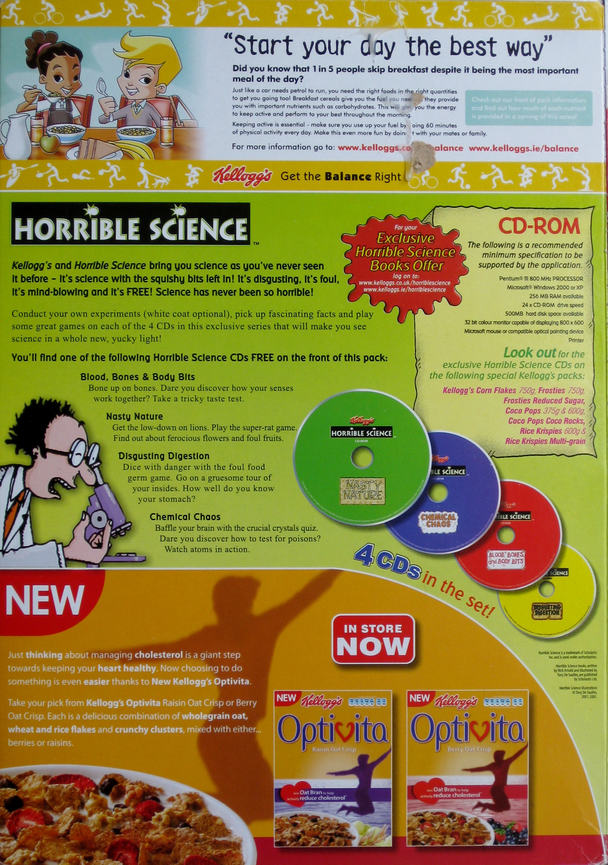 2006 Cornflakes Horrible Science CD Rom back