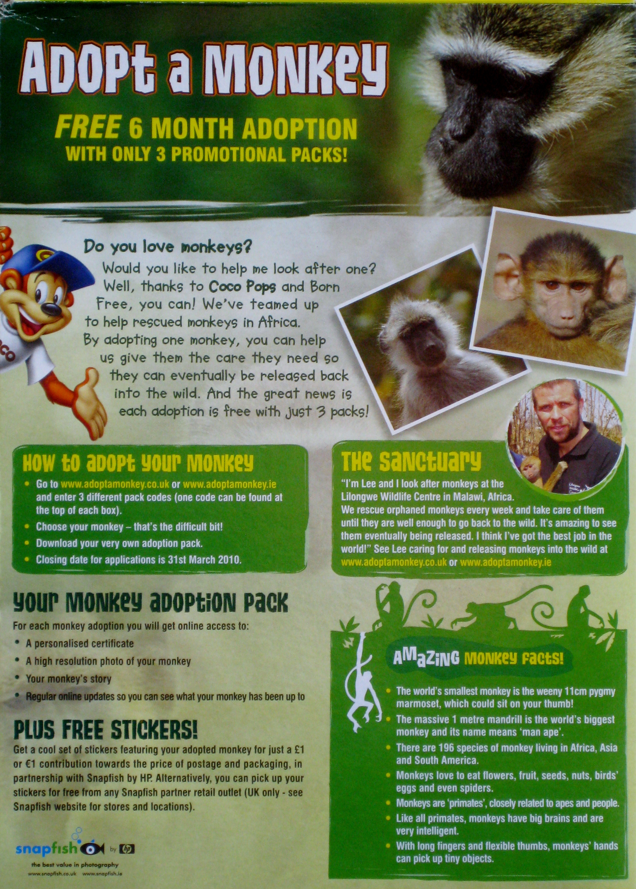 2009 Coco Pops Adopt a Monkey
