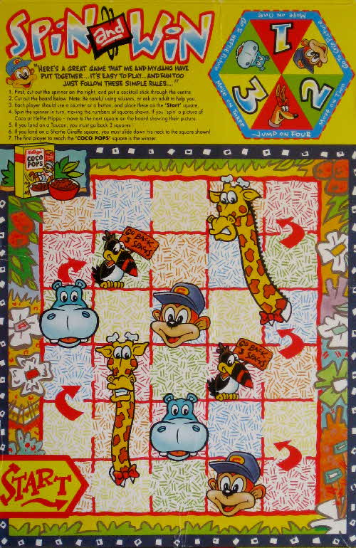 1992 Coco Pops Spin and Win game