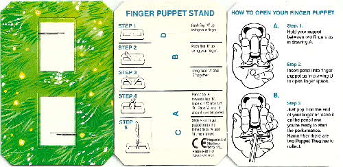 1994 Coco Pops Sooty Finger Puppet details
