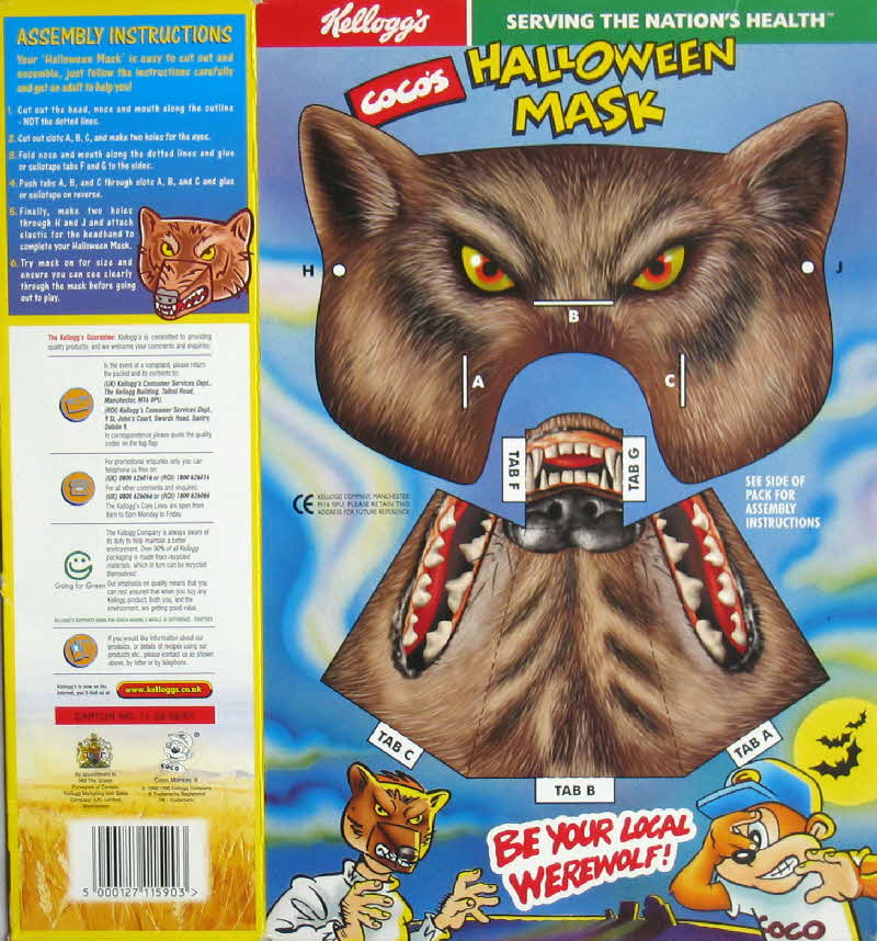1997 Coco Pops Halloween Mask 2