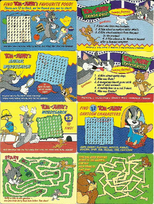 1998 Choco Krispies Tom & Jerry stickers - puzzles (1)