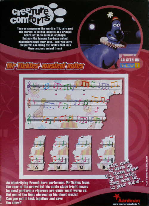 2003 Coco Pops Creature Comforts puzzle