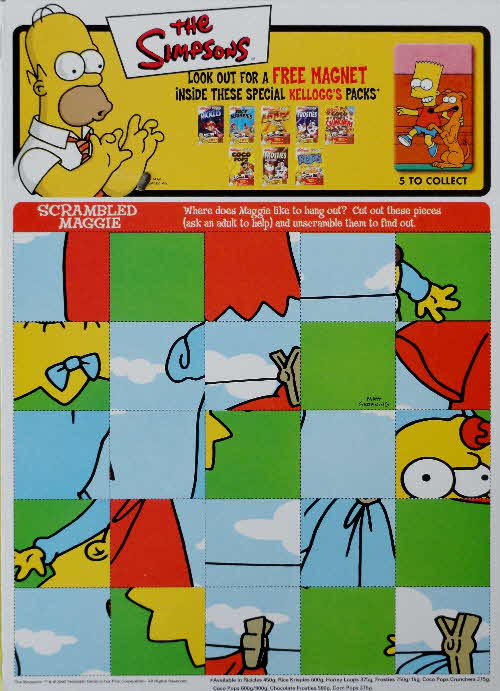 2002 Coco Pops Simpsons puzzle
