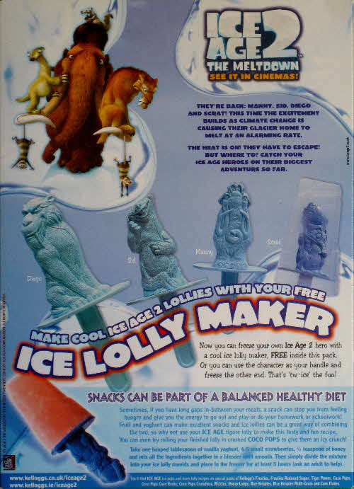 2006 Coco Pops Ice Age 2 Lolly Maker