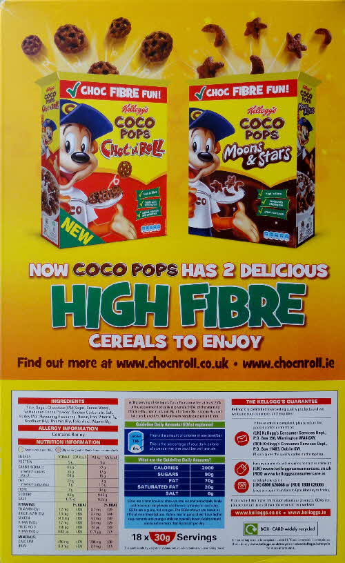 2011 Coco Pops High Fibre cereals