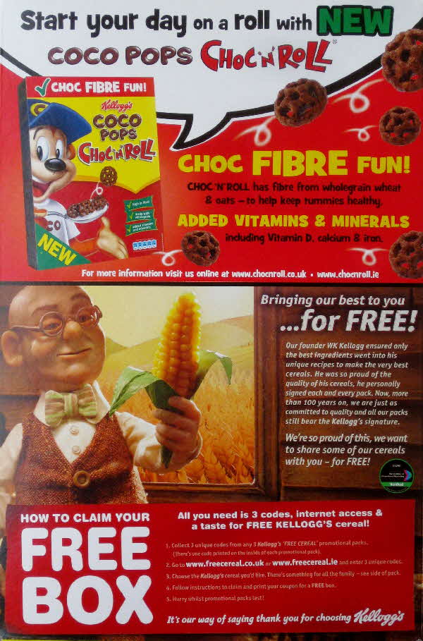 2010 Coco Pops Free Box cereal