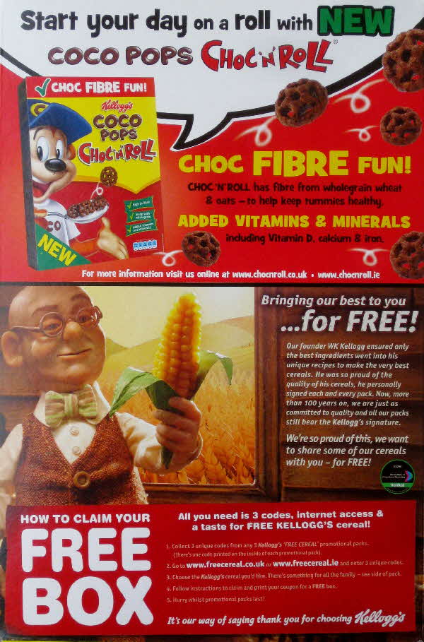 2010 Box of Cereal issued in Kelloggs Coco Pops