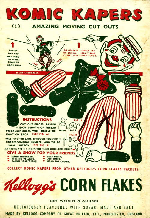 1950s Cornflakes Komic Kapers No 1 Elmer Snodgrass
