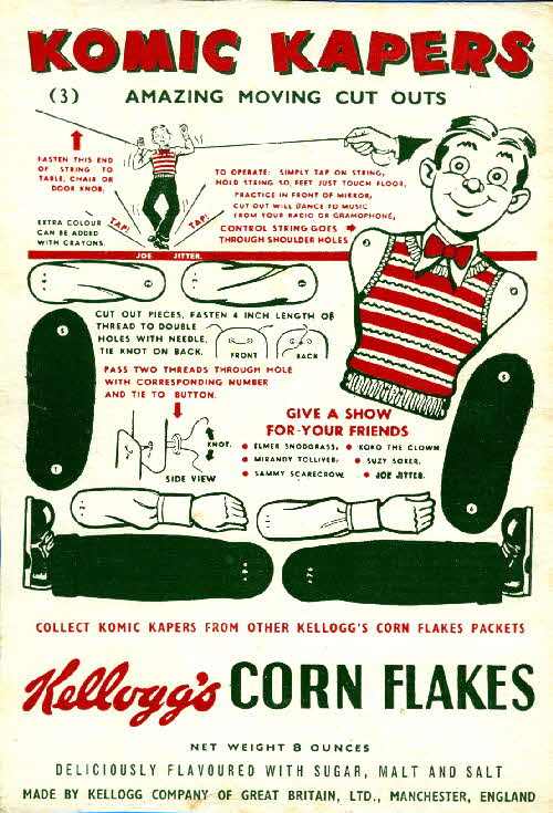 1950s Cornflakes Komic Kapers No 3 Joe Jitter