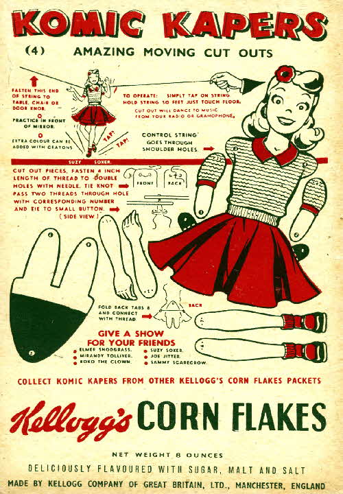 1950s Cornflakes Komic Kapers No 4 Suzy Soxer