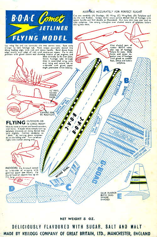 Cornflakes BOAC Jetliner Flying Model