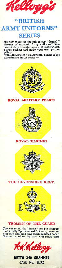 1955 Cornflakes British Army Unifoms side panels (12)