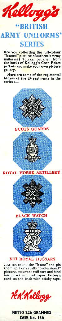1955 Cornflakes British Army Unifoms side panels (7)