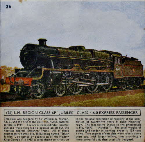 1954 Cornflakes Locomotives No 26 LM Region Class 6P Jubilee Class 460