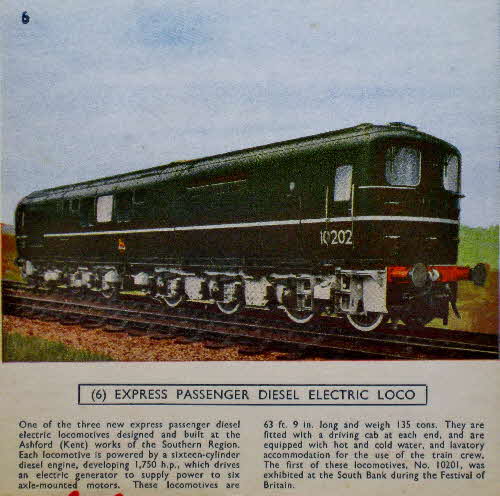 1954 Cornflakes Locomotives No 6 Express Passenger diesel Electric