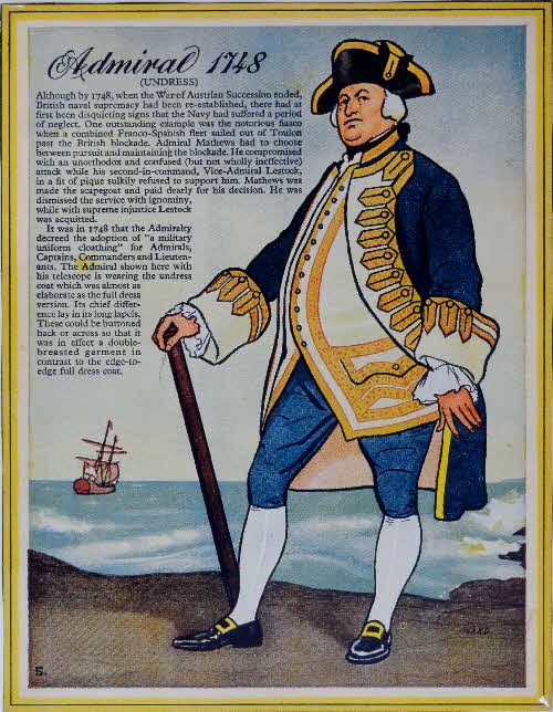 Cornflakes British Naval Uniforms Admiral 1748