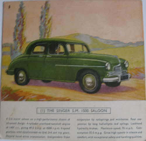 1954 Cornflakes Car Cards No 1 Singer Saloon (betr)