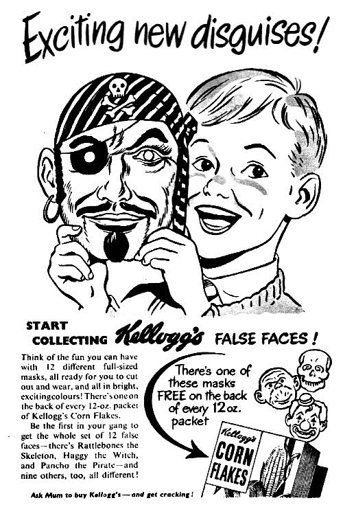 1953 Cornflakes False Faces