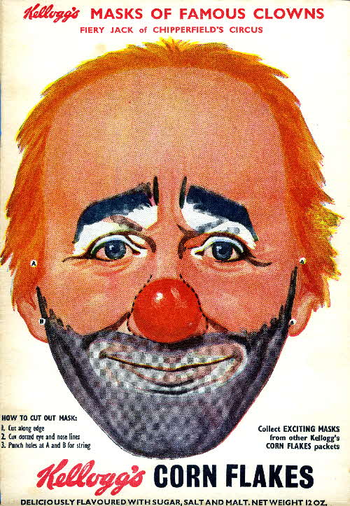 1955 Cornflakes Masks of Famous Clowns Fiery Jack
