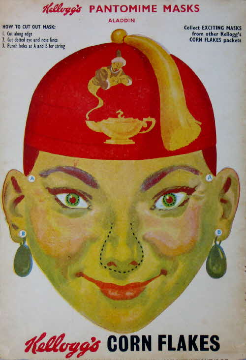 1955 Cornflakes Pantomime Masks Aladdin