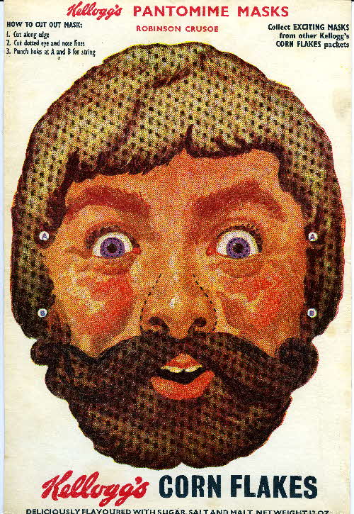 1955 Cornflakes Pantomime Masks Robinson Crusoe