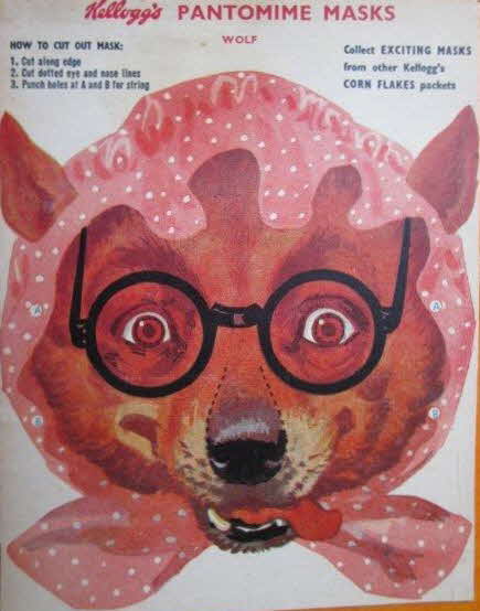 1955 Cornflakes Pantomime Masks Wolf (betr)