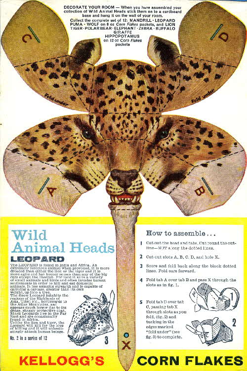 1963 Cornflakes Wild Animals No 2 Leopard