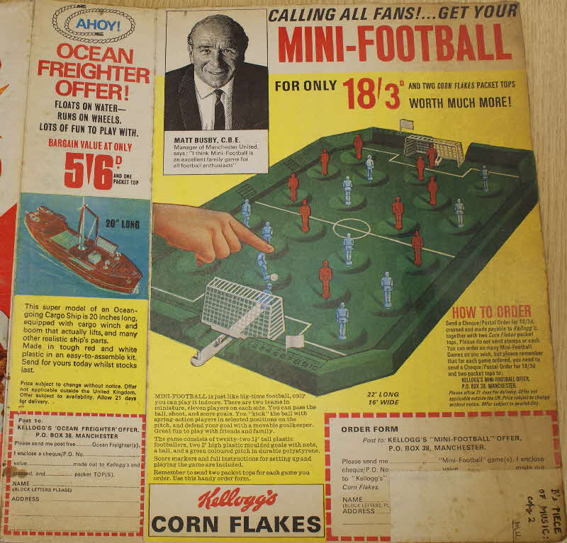 1967 Cornflakes Mini Football Game & Cargo Freighter (2)