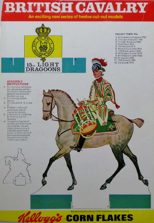 1970 Cornflakes British Cavalry No 2 15th Light Dragoons