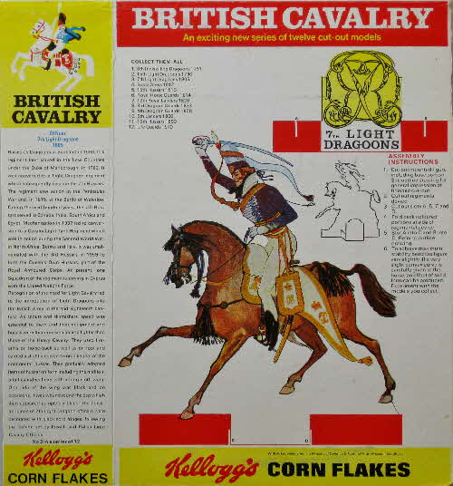 1970 Cornflakes British Cavalry No 3 7th Light Dragoons