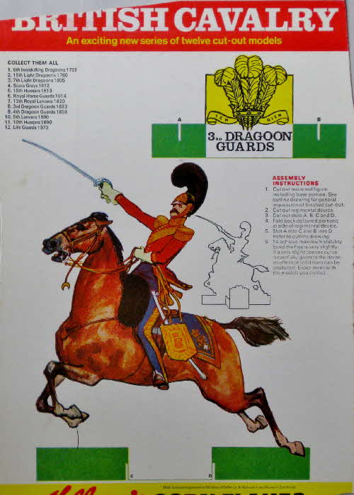 1970 Cornflakes British Cavalry No 8 3rd Dragoons Guards