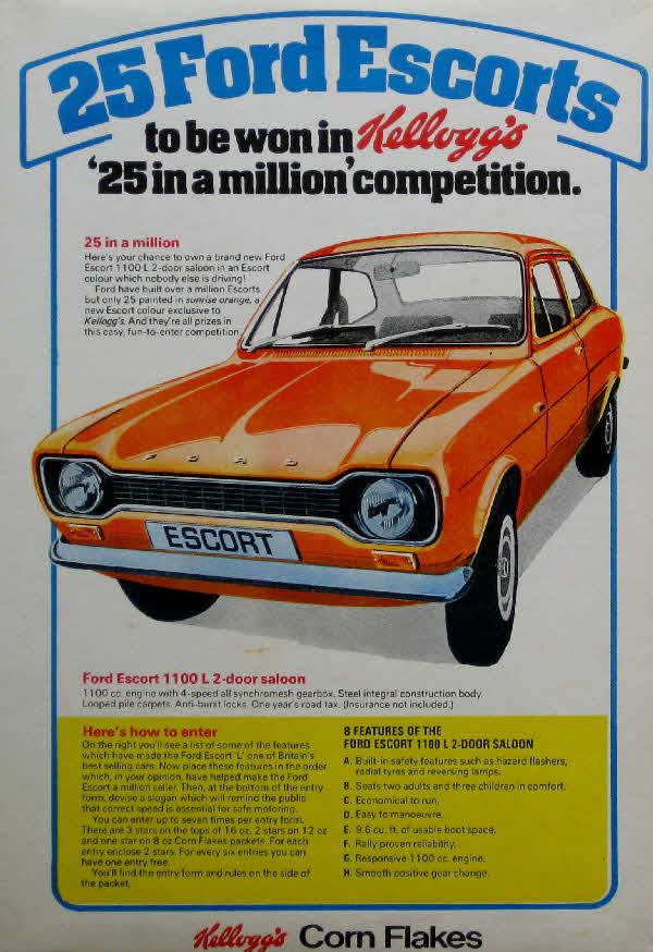1970s Cornflakes Ford Escort Competition
