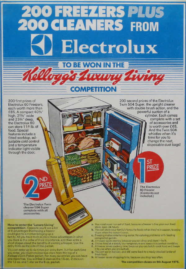 1970s Cornflakes Electrolux competition