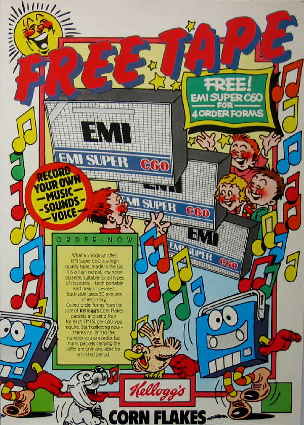 1980s Cornflakes Free EMI Tape