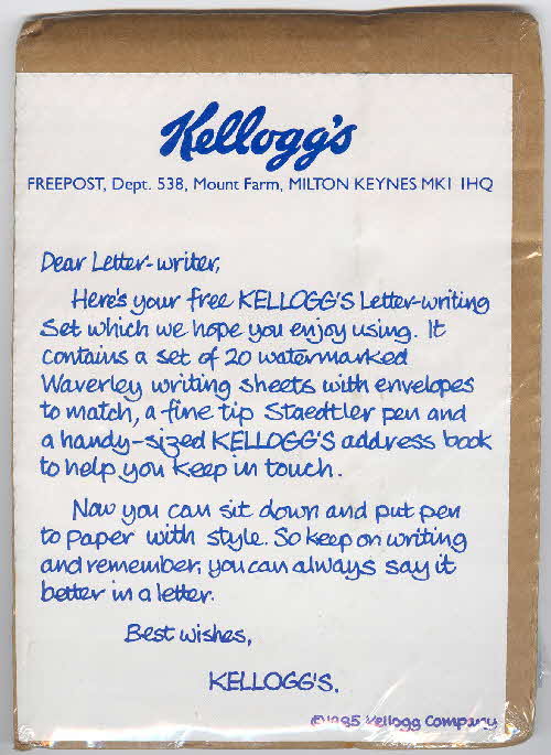 1985 Kelloggs letter writing kit (2)