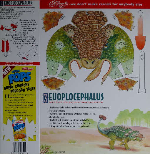 1993 Cornflakes Dinosaur Heads No 3 Euoplocephaulus