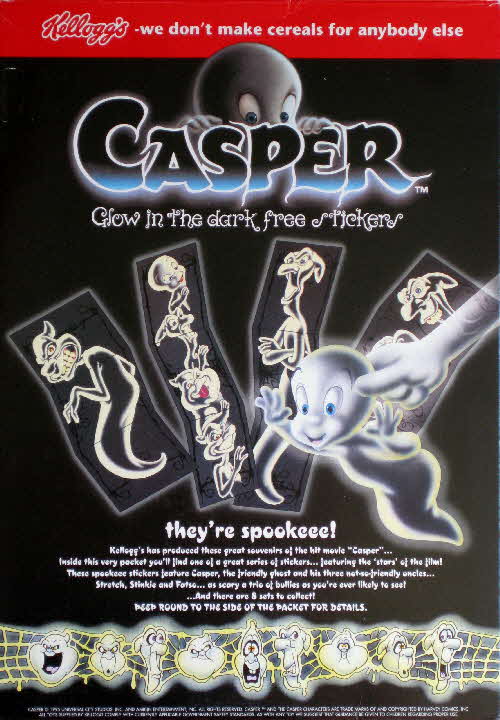 1995 Cornflakes Casper Glow in Dark Stickers (1)