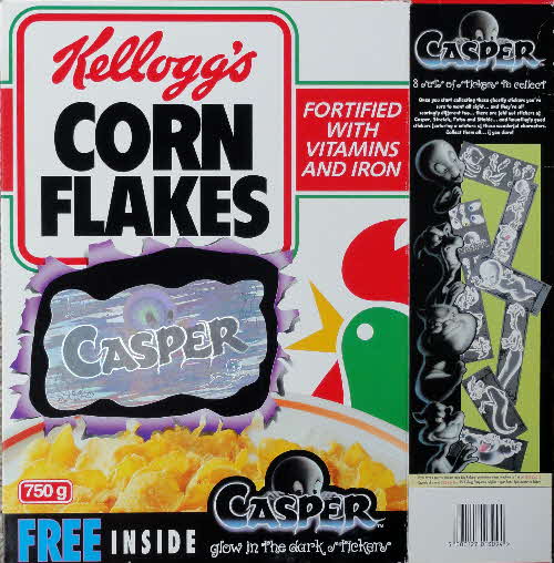 1995 Cornflakes Casper Glow in Dark Stickers front reflective sticker