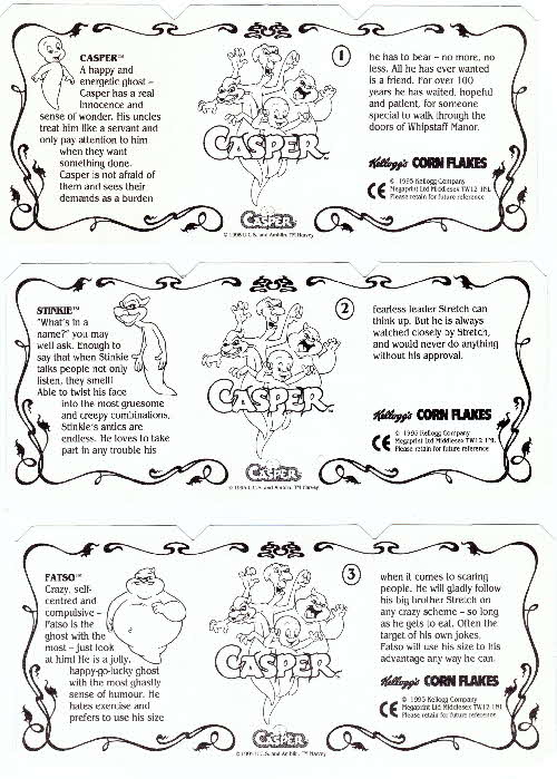 1995 Cornflakes Casper Glow in Dark stickers (2)