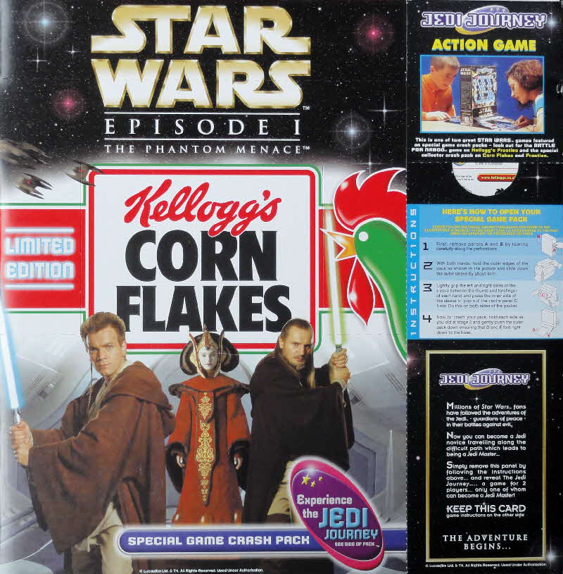 1999 Cornflakes Star Wars Jedi Journey pack outside1