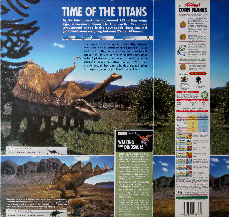 1999 Cornflakes Walking with Dinosaurs Time of the Titans