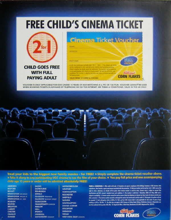 2002 Cornflakes Free Childs Cinema Tickets