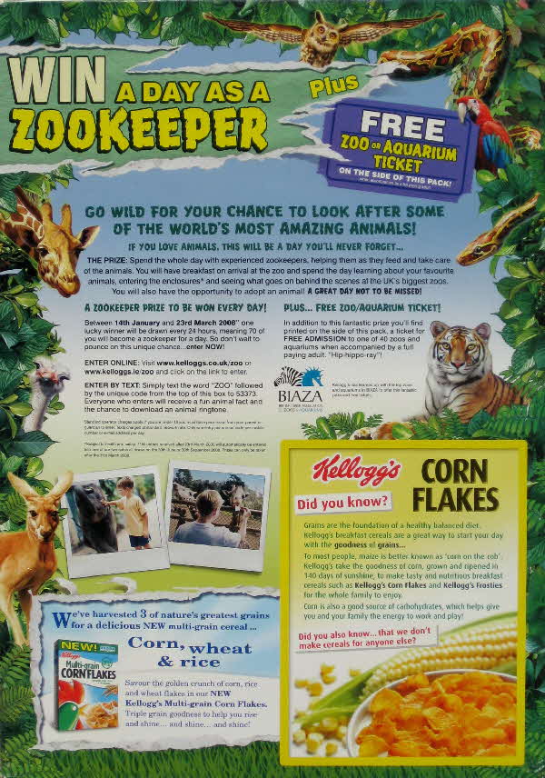 2008 Cornflakes win a day as a Zookeeper