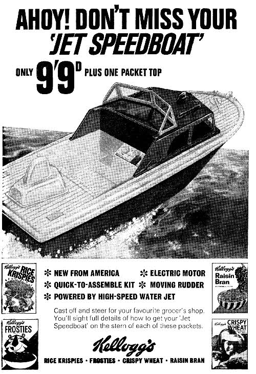 1960s Frosties jet Speedboat Offer