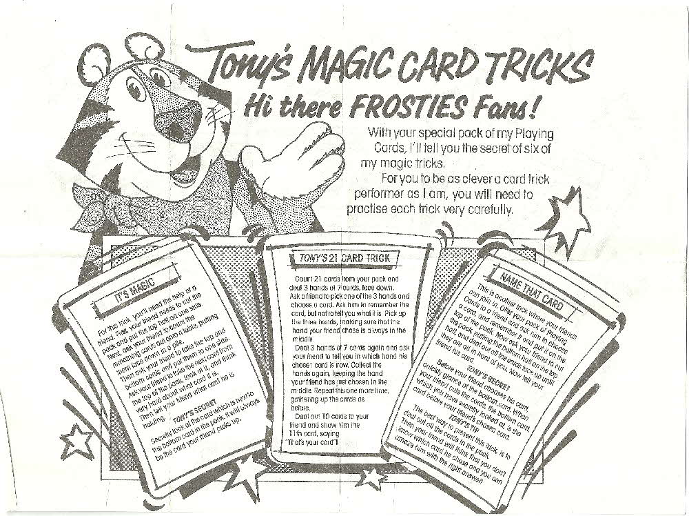 1987 Frosties Its a Pack of Fun Playing Cards instructions (2)